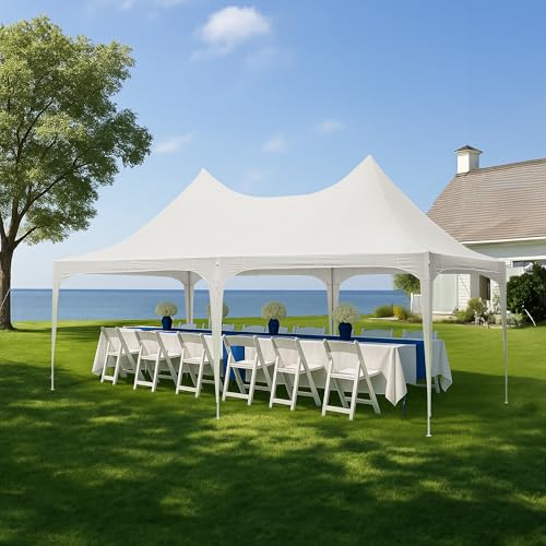 White 26x19ft Heavy Duty Canopy Tent with 8 Removable Sidewalls L712