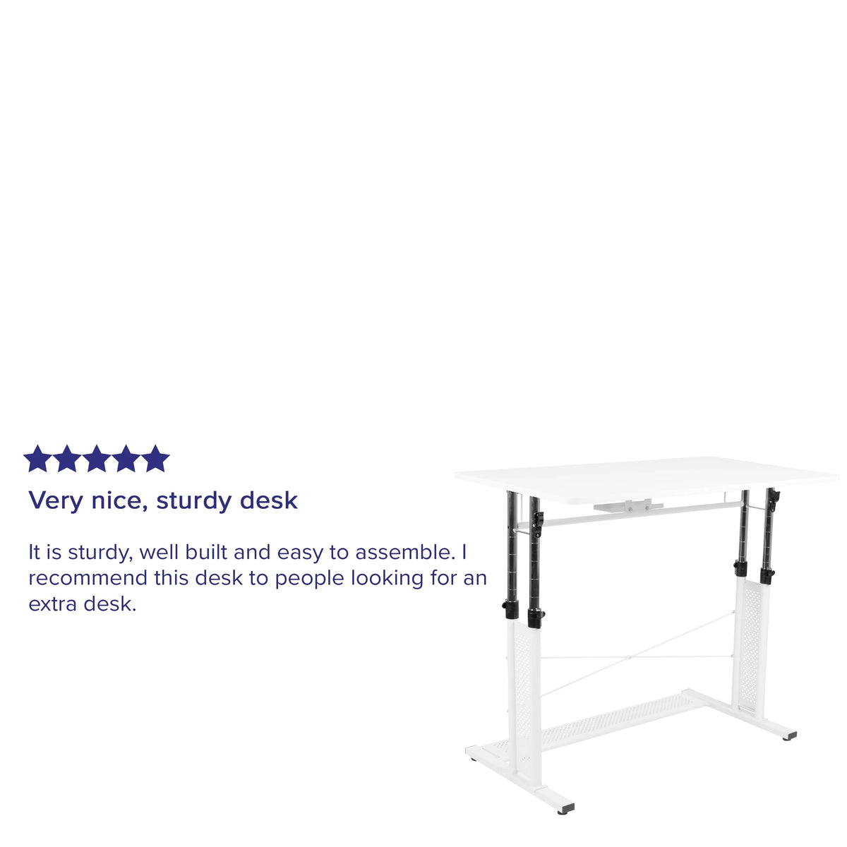 Height Adjustable Sit to Stand Home Office Desk White C46459