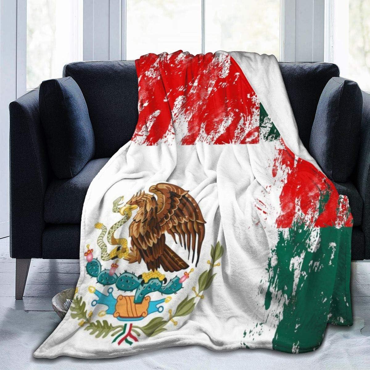 Mexican Flag Lightweight Blanket (60 in x 50) I274
