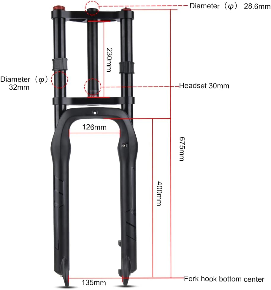 Bike Suspension Fork 26inch 4.0 Air Double Shoulder Downhill MTB Y39352