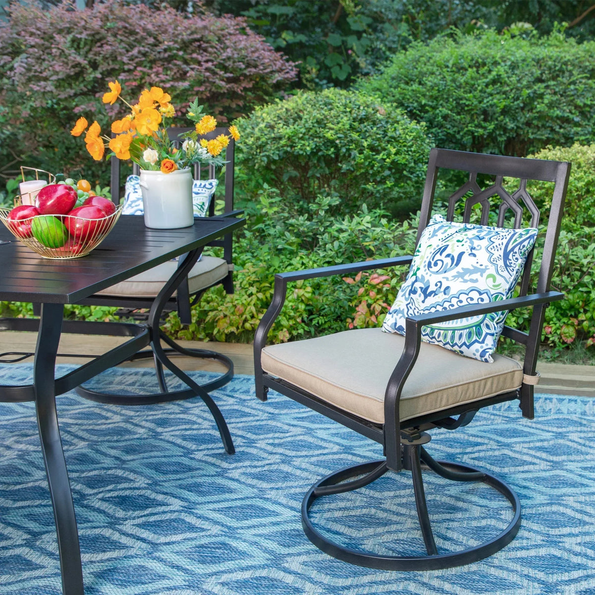 5-Piece Outdoor Patio Dining Set with Steel Frame V250801