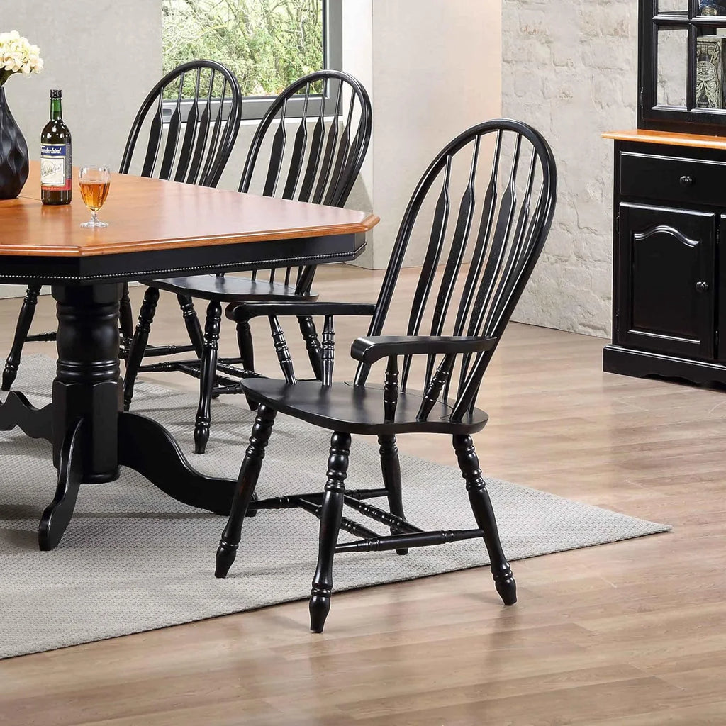 Black Cherry Distressed Antique Dining Chair S192