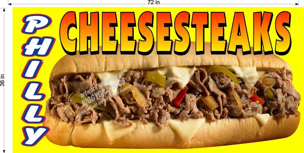 Philly Cheesesteak Vinyl Horizontal Banners M6742