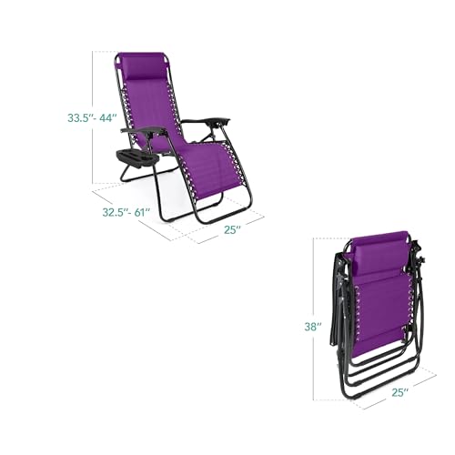 Set of 2 Black Adjustable Steel Mesh Zero Gravity Lounge Chair Recliners F473908