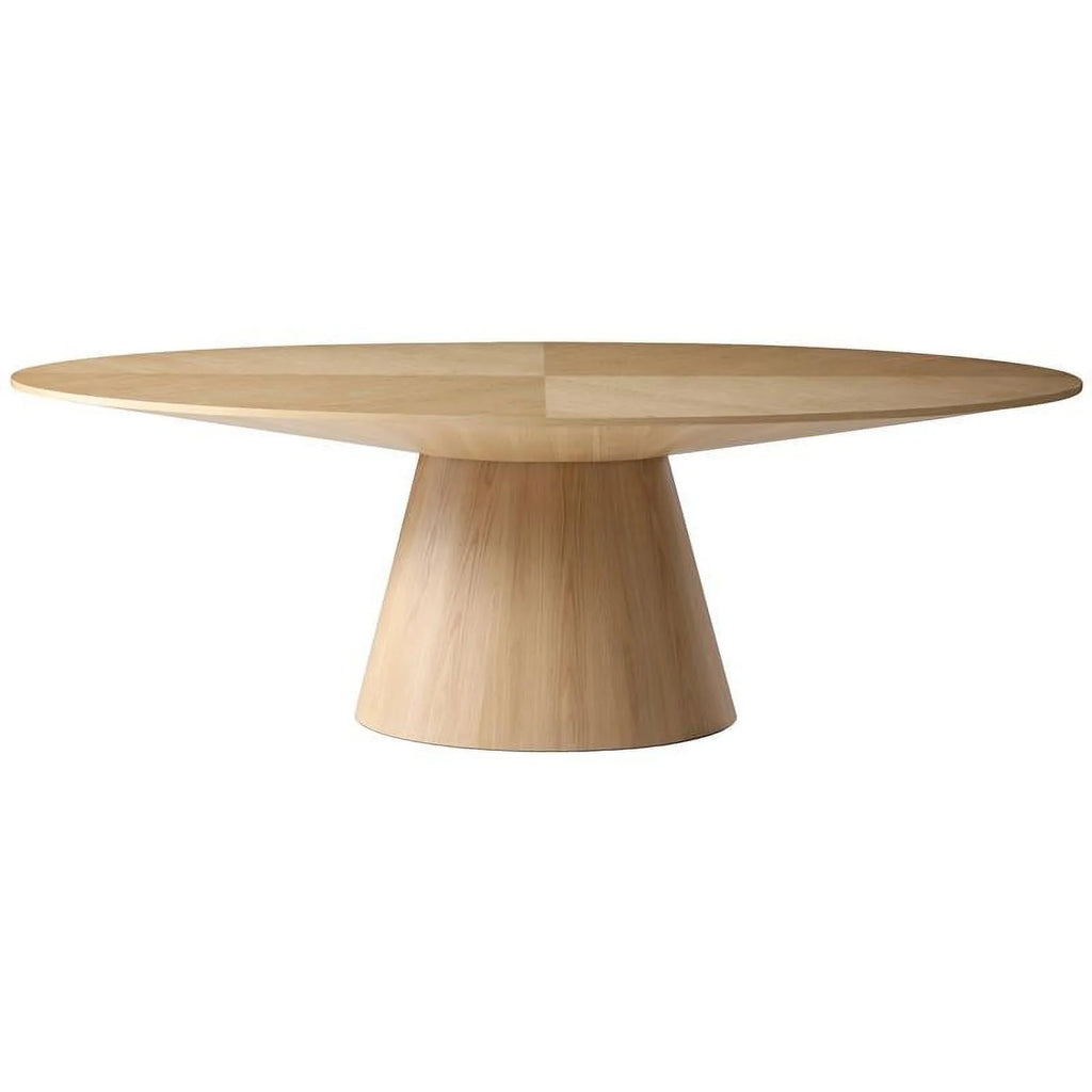 Oval Top Wood Veneer Dining Table in White Oak Z781
