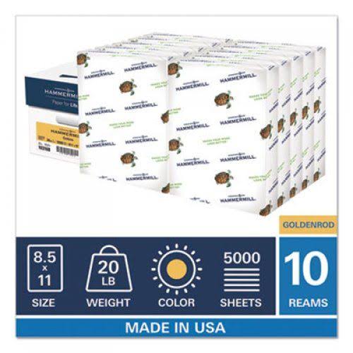 Recycled Colored Paper 20lb 8-1/2 x 11 Goldenrod 500 Sheets/Ream K950