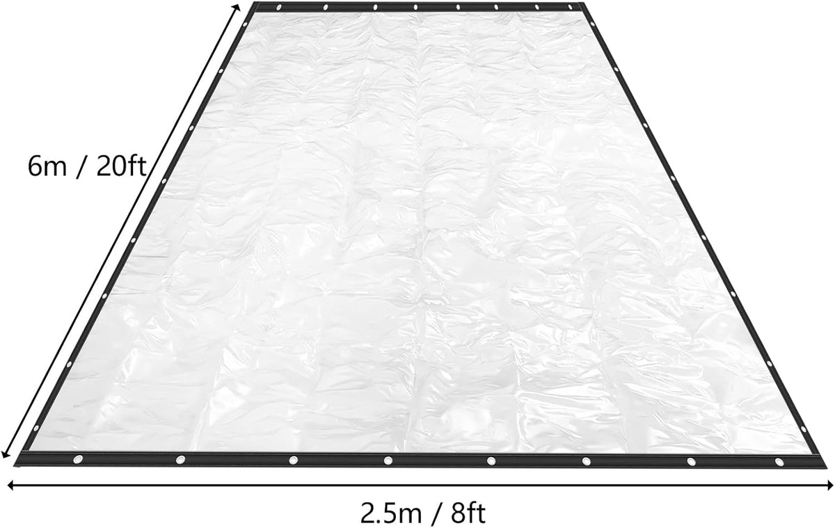 8×20FT Clear PVC Waterproof Tarp Curtain W37459