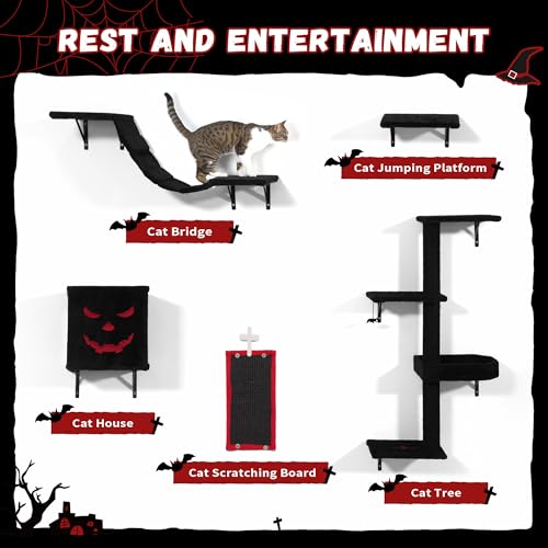 Black Cat Wall Shelves Set of 5 E447068