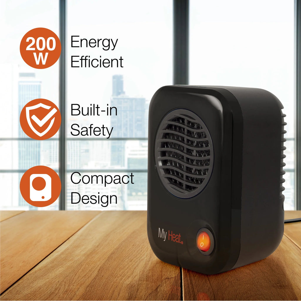 Black 6" Personal Tabletop Space Heater V991