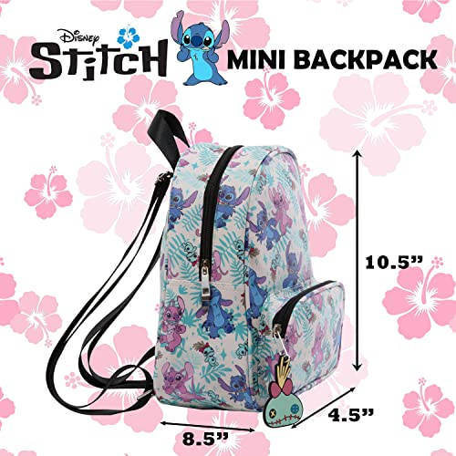 Mini Backpack Purse with Allover Print, 10.5 Inch, Faux Leather R9656