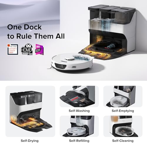 Robot Vacuum and Mop Combo, Self Drying, Self Washing D925638
