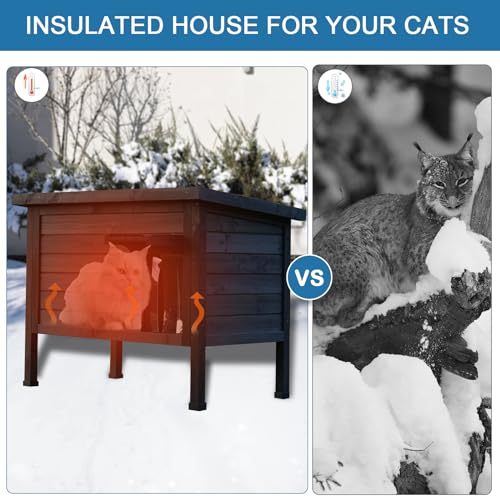 Outdoor Insulated Cat House with Escape Door L756