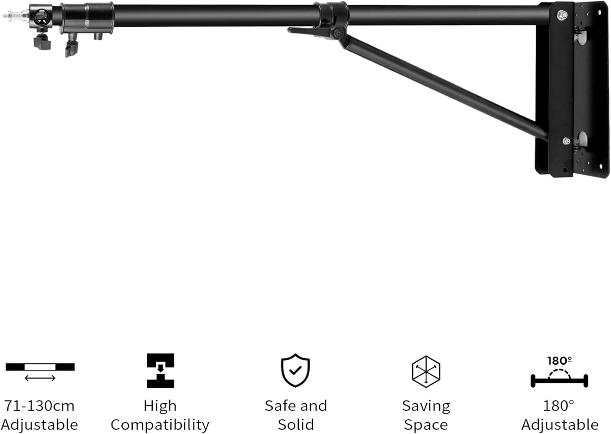 Wall Mount Boom Arm with Triangle Base Adjustable Camera Mount T3218