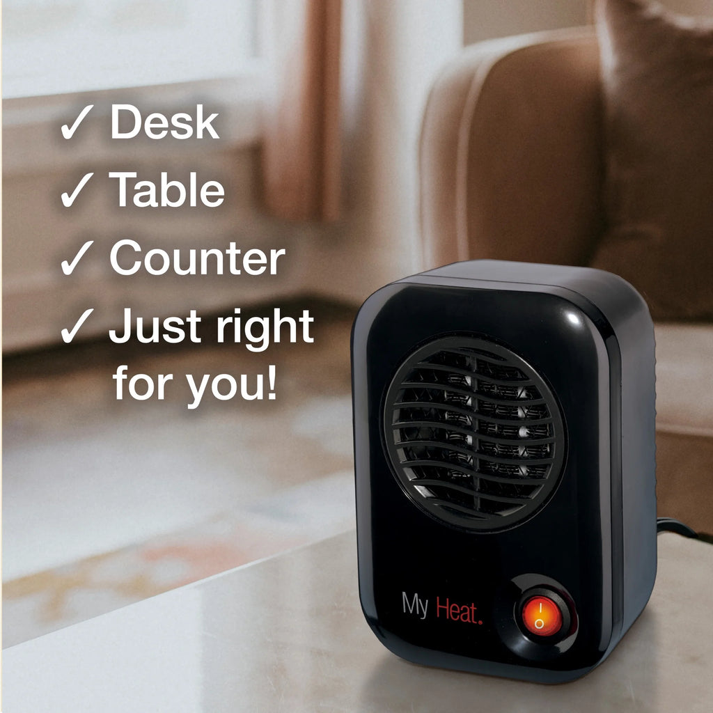 Black 6" Personal Tabletop Space Heater V991