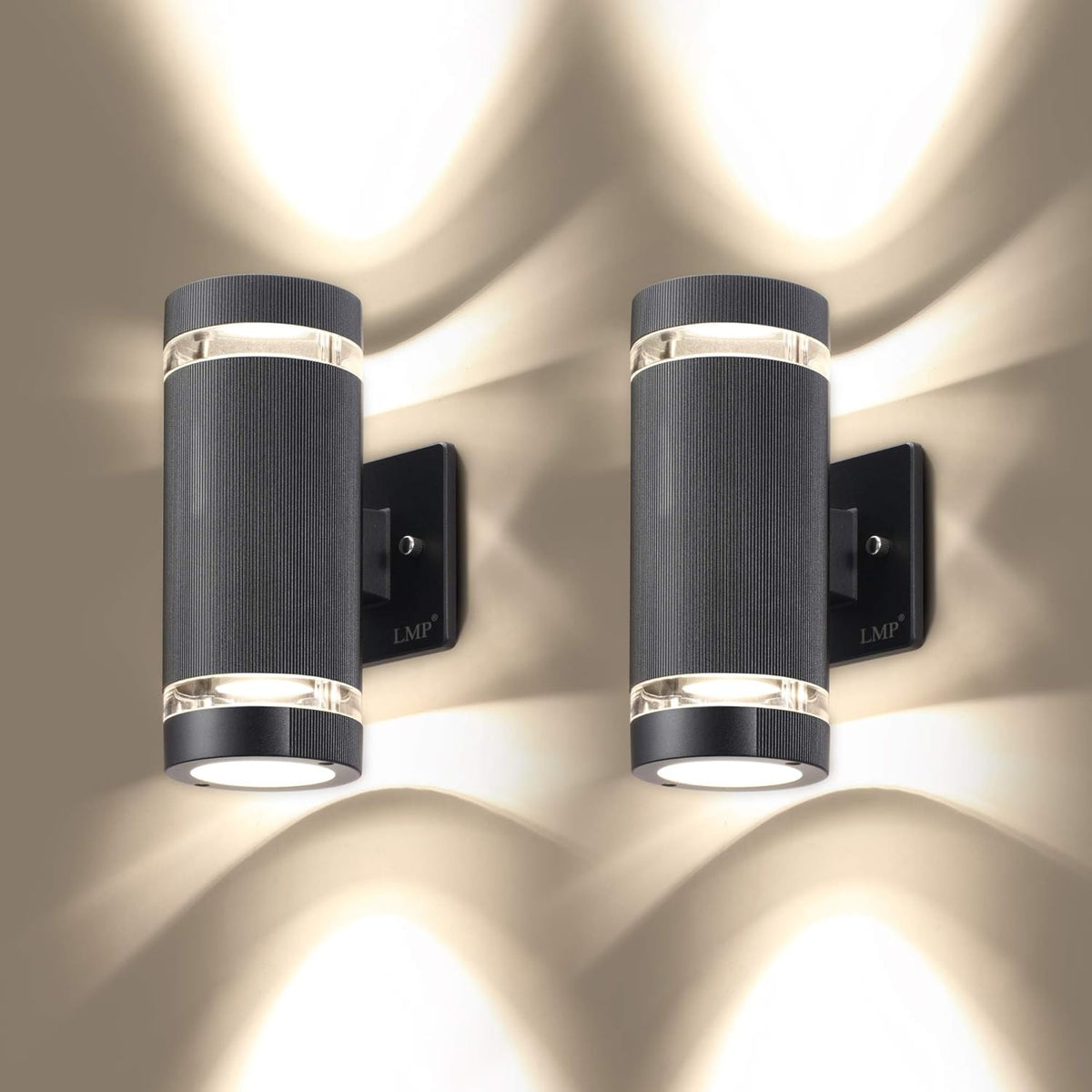 4 Pack LED Outdoor Wall Light Aluminum Waterproof 3000k 5W M710218