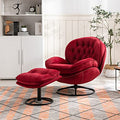 Velvet Swivel Accent Chair with Ottoman Set (Fruit Green) N490210