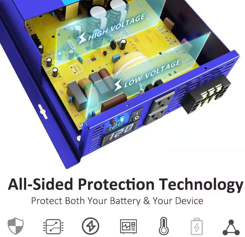 3000W Pure Sine Wave Power Inverter 12V DC to AC 120V X999
