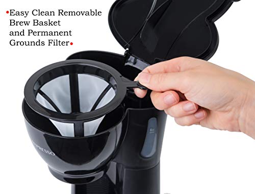 Black Mini Compact Drip Coffee Maker (10.5oz) D6909