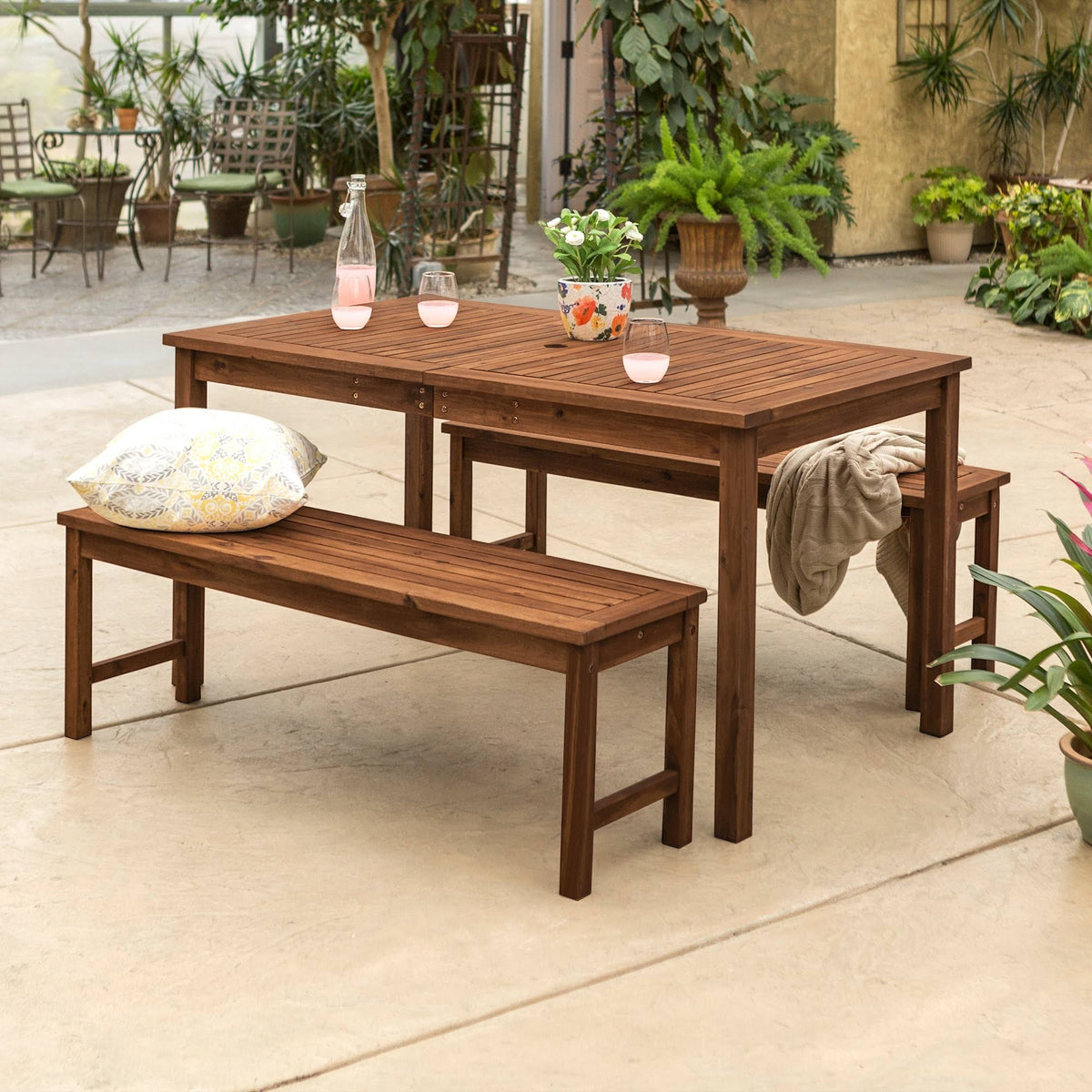 Acacia Wood 3PC Patio Dining Set H755603