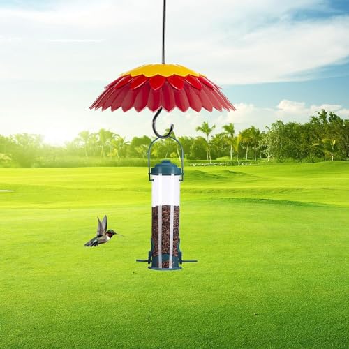 Red Hanging 8 inch Bird Feeder Dome Cover H592