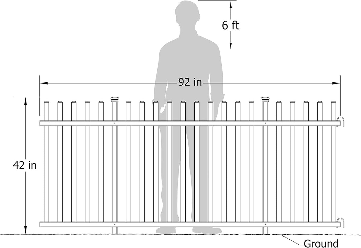 Lightweight Portable Vinyl Picket Fence Kit with Metal Base, White S581