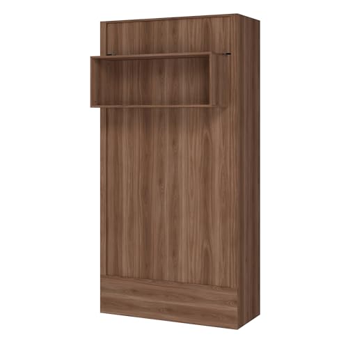 White Full Murphy Wall Bed with Shelf D229