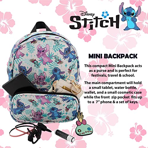 Mini Backpack Purse with Allover Print, 10.5 Inch, Faux Leather R9656