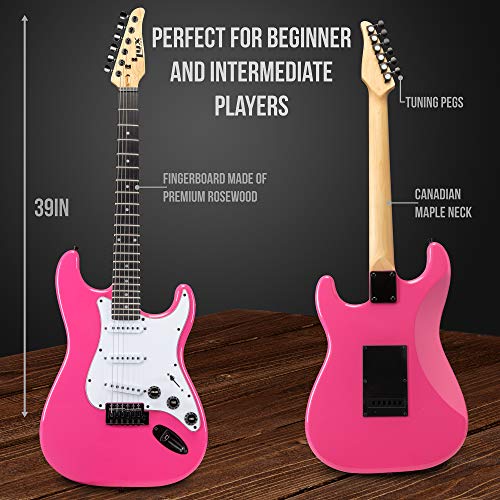 Black 39" Electric Guitar with 20w Amp and Case Bag K130079
