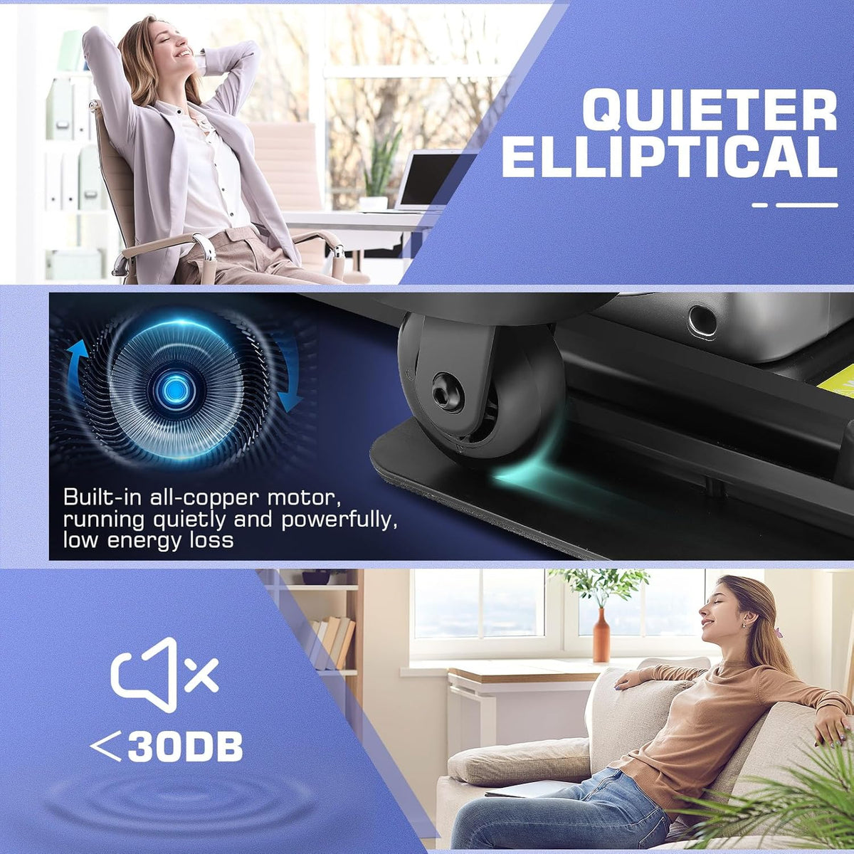 Under Desk Elliptical, Electric Seated Foot Pedal Exerciser with LCD Display Monitor, Remote Control I25085