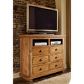 6 Drawer Media Chest in Distressed Pine W96931