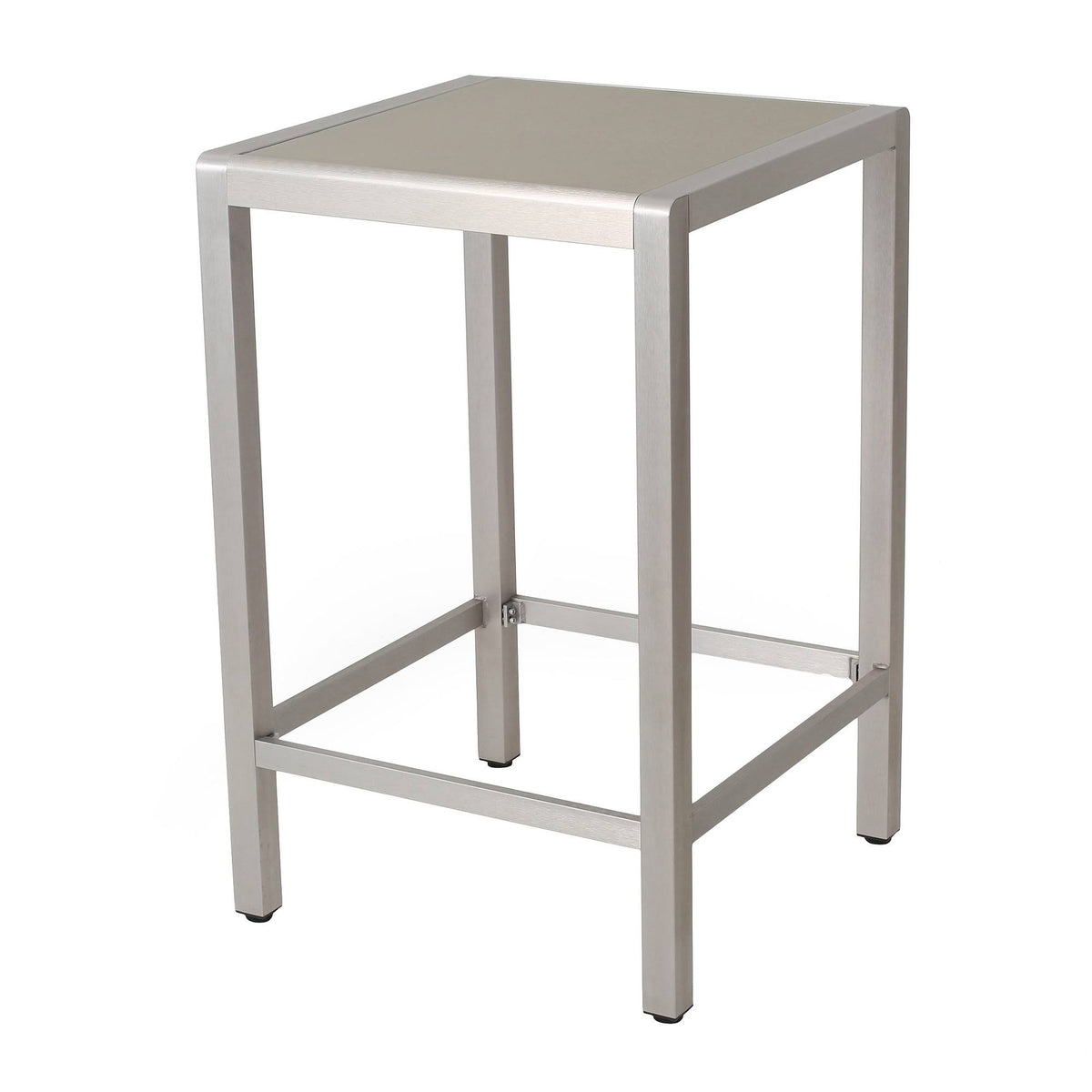 Square Aluminum Bar Table with Glass Top S68537