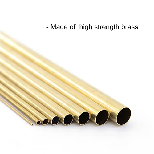 Brass Round Tube 0.2mm Wall Thickness 300mm Length Metal Seamless Straight Pipe Tubing 3pcs F16120