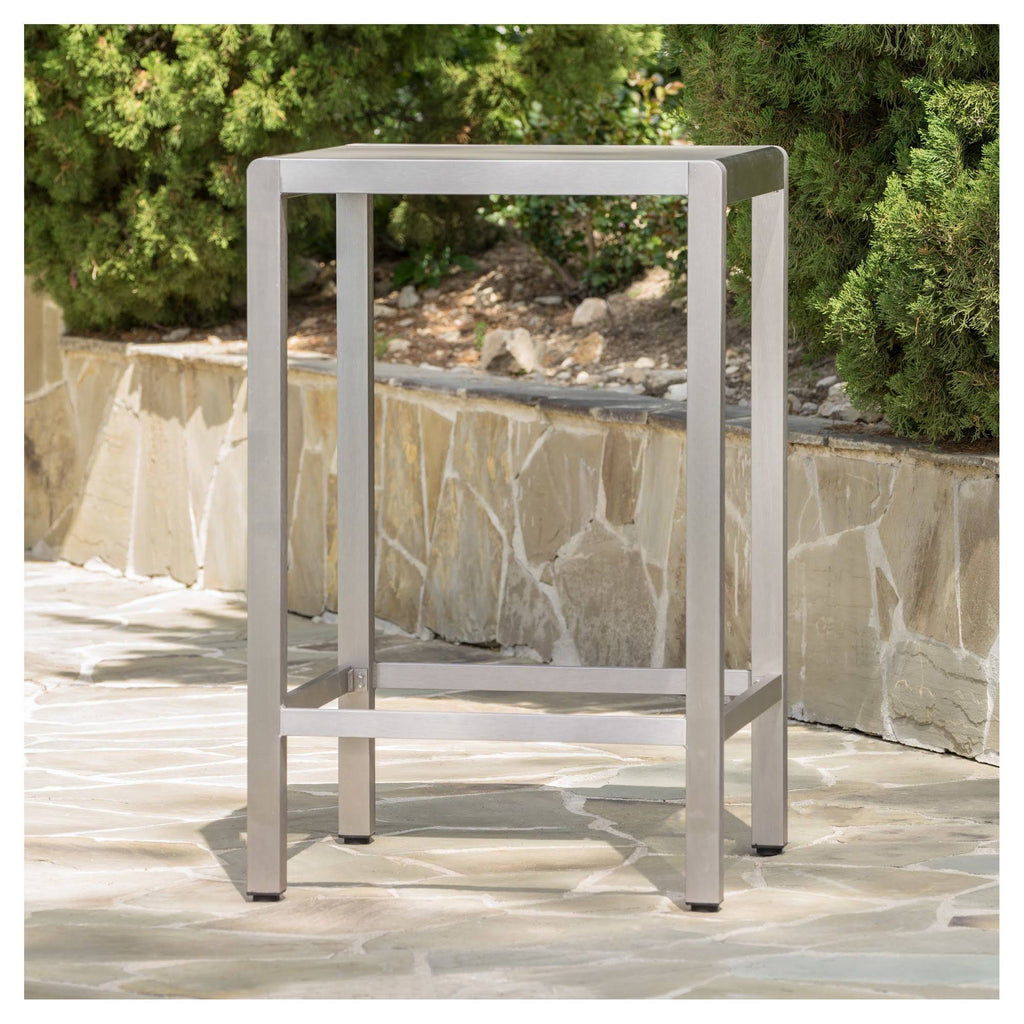 Square Aluminum Bar Table with Glass Top S68537