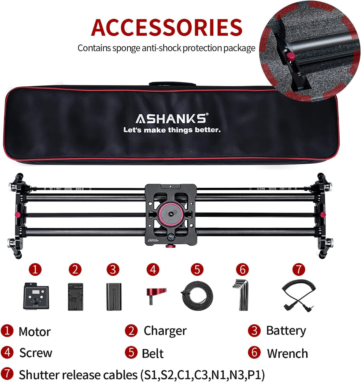 Motorized Carbon Fiber Camera Slider I66309
