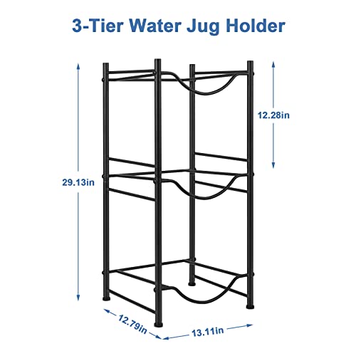Black 3 Tier Heavy Duty Water Jug Storage Rack V494484