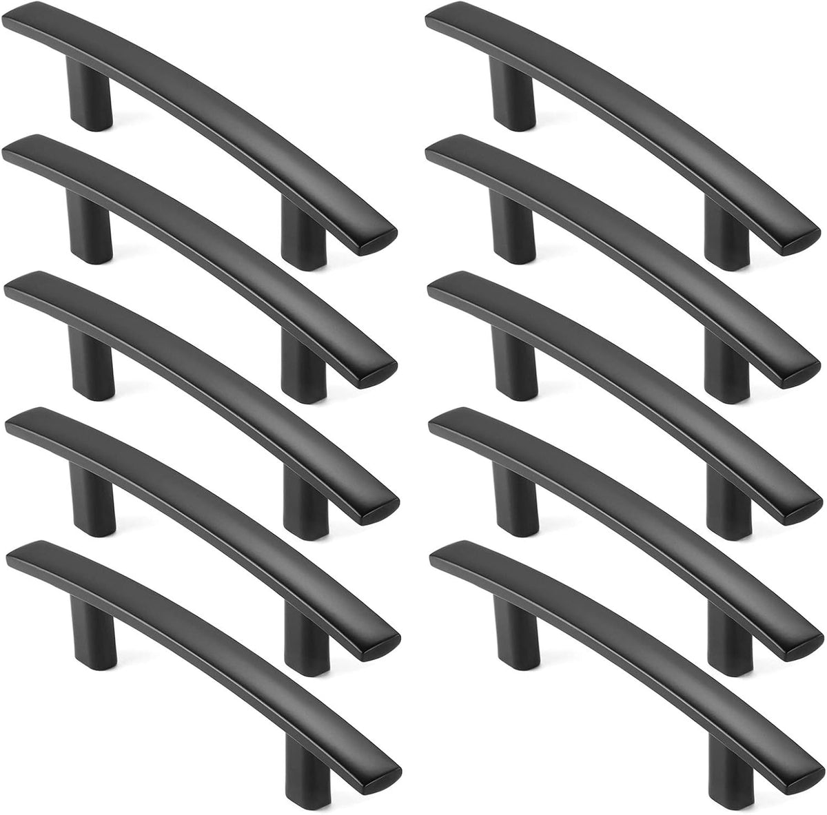 25 Pack Matte Black Kitchen Cabinet Arch Pulls Handles J83862