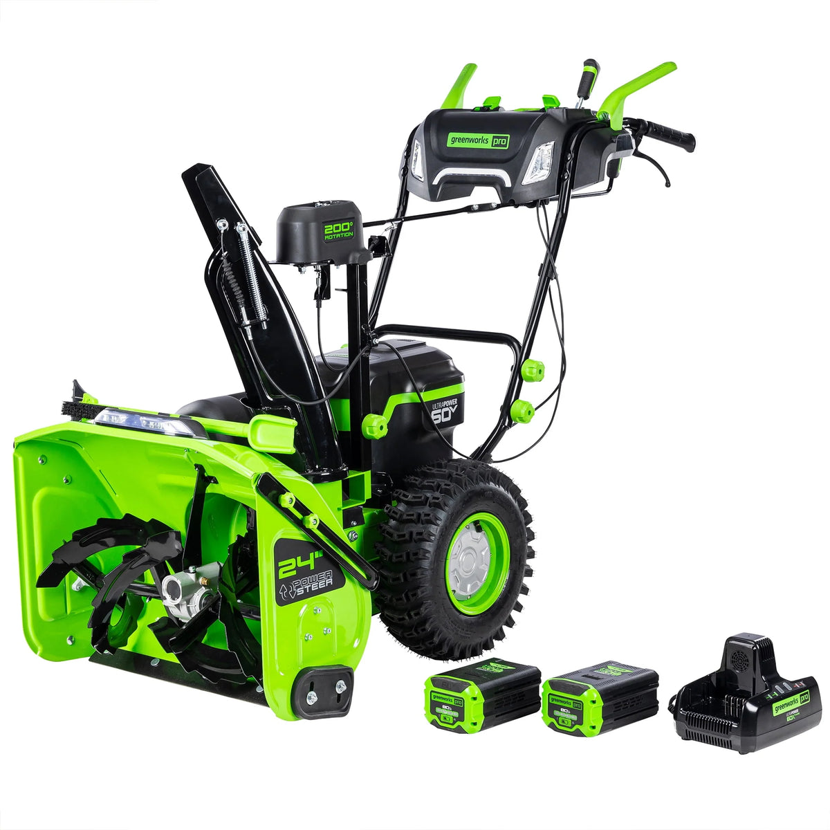 60V 24 Cordless Brushless Two-Stage Snow Blower with Two 8.0Ah Batteries & Dual-Port Charger G6257