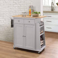 Kitchen Cart with Wooden Top U9007