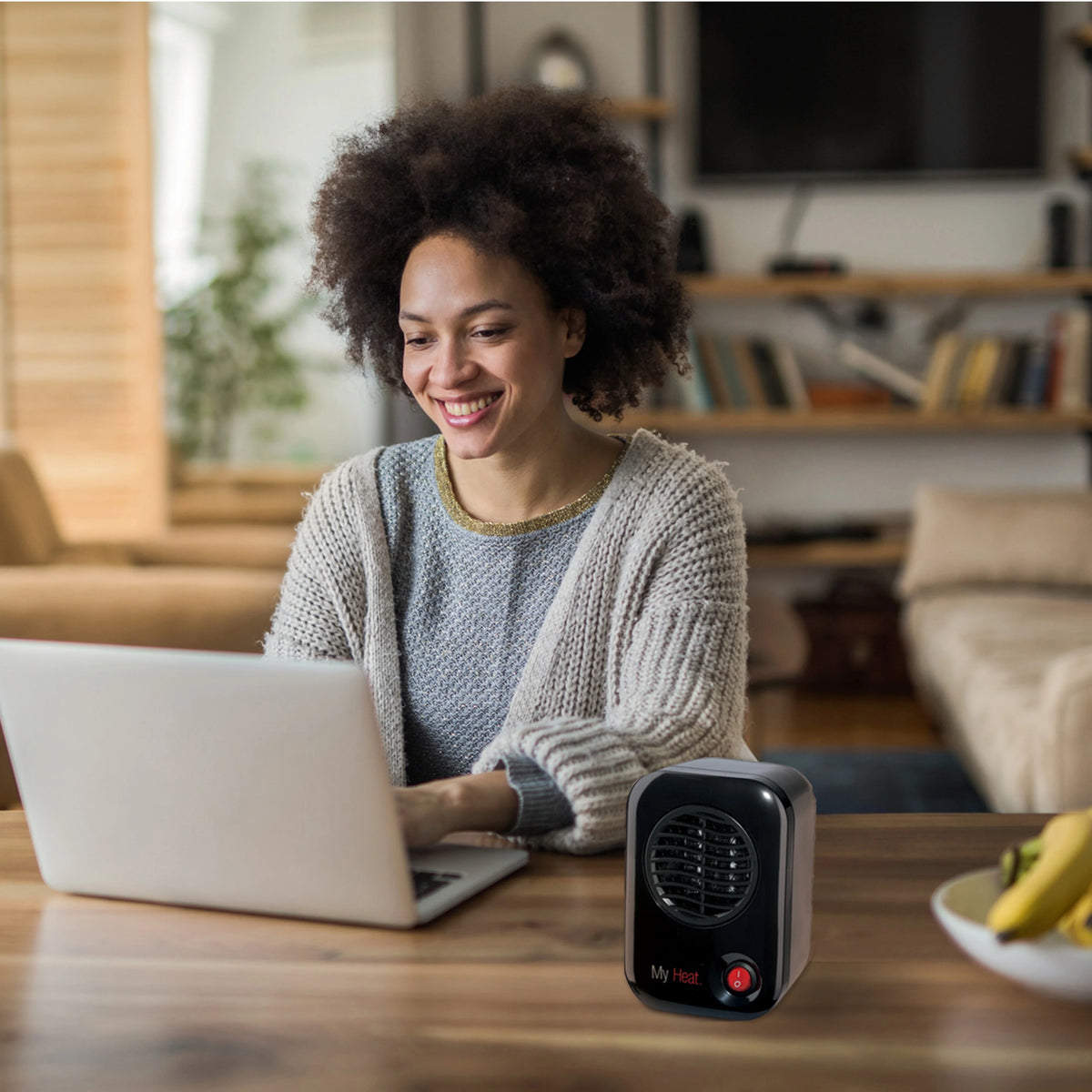 Black 6" Personal Tabletop Space Heater V991