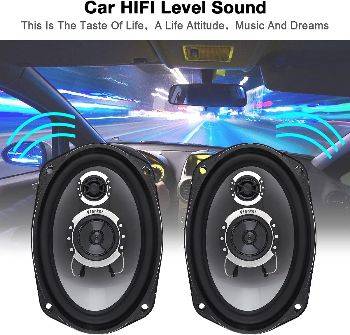 6x9 Inch 2 Way Car Stereo Speakers Pair F2737