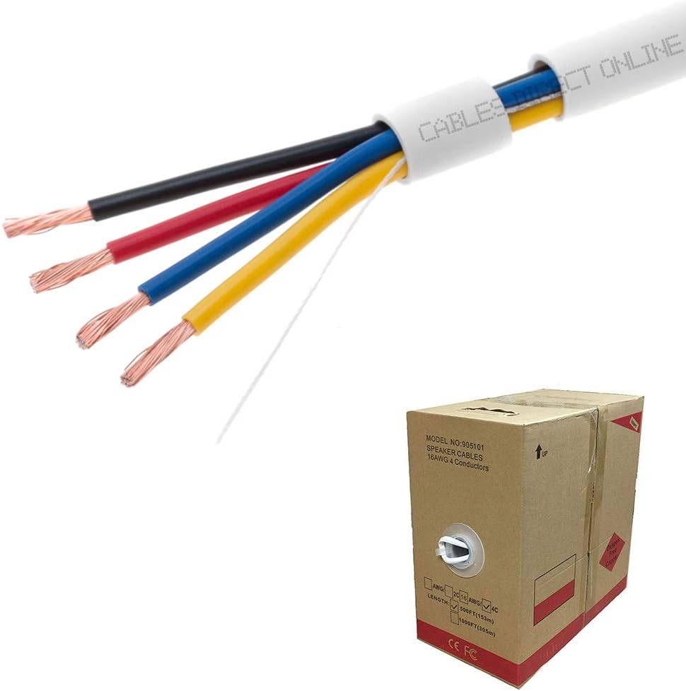 500FT 18/2 18AWG CL2 Oxygen Free Pure Copper Speaker Wire G203885
