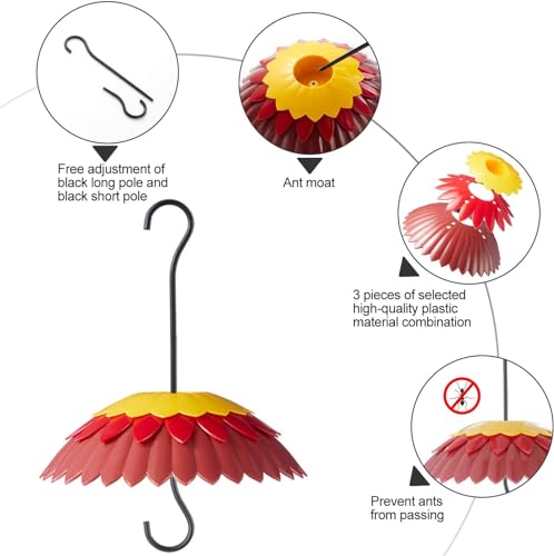 Red Hanging 8 inch Bird Feeder Dome Cover H592
