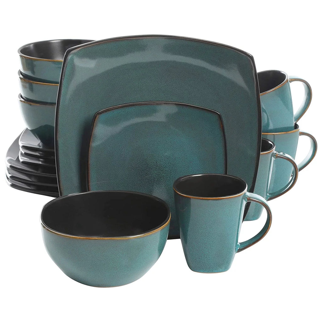 16 Pc Teal Dinnerware Set N931