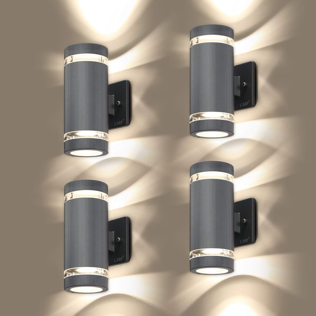 4 Pack LED Outdoor Wall Light Aluminum Waterproof 3000k 5W M710218