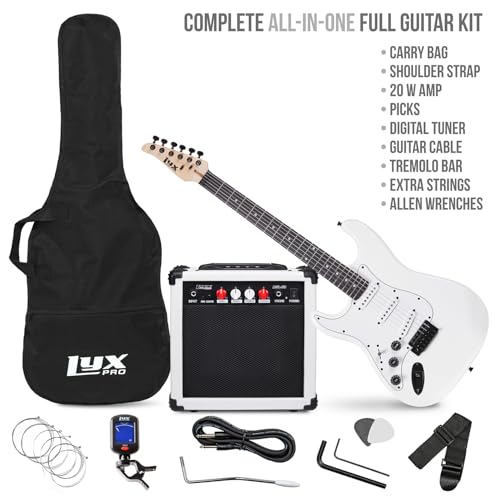 Black 39" Electric Guitar with 20w Amp and Case Bag K130079