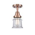 1 Light 6 inch Flush Mount in Antique Copper W600