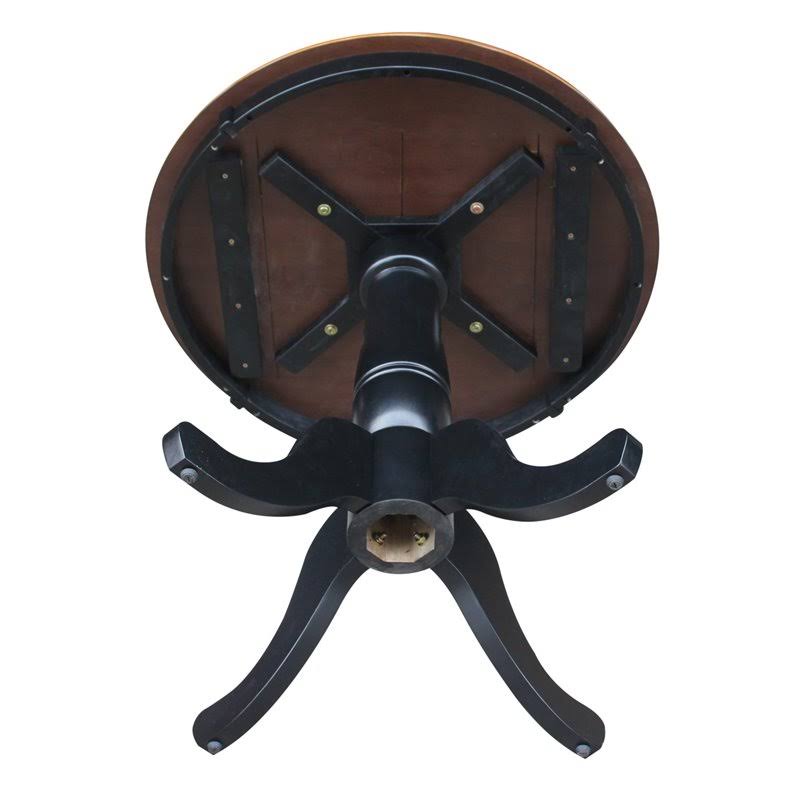 30x22 Round Table in Black and Soft Cherry V5361