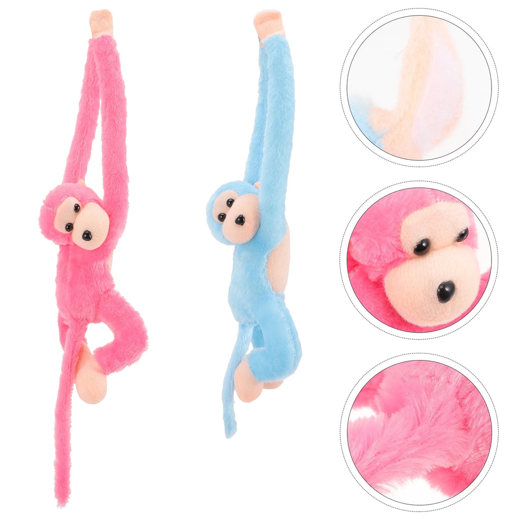 2Pcs Hanging Plush Monkey Doll Stuffed Animal Toy Q754