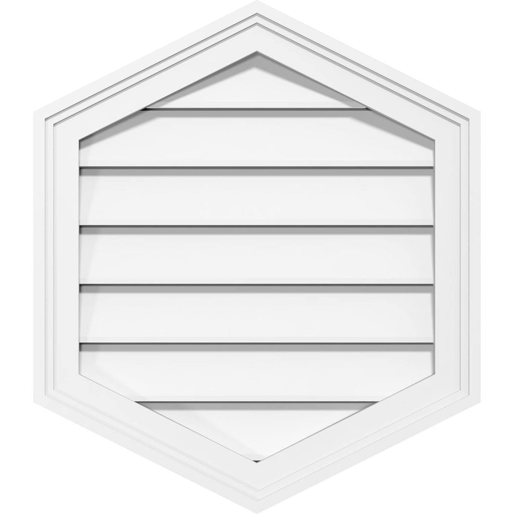 30x22W x 34x22H Vertical Peaked Surface Mount PVC Gable Vent B6228