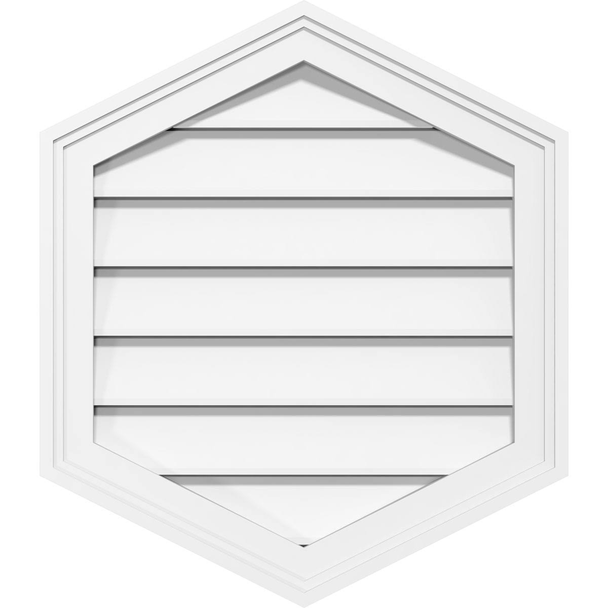 30x22W x 34x22H Vertical Peaked Surface Mount PVC Gable Vent B6228